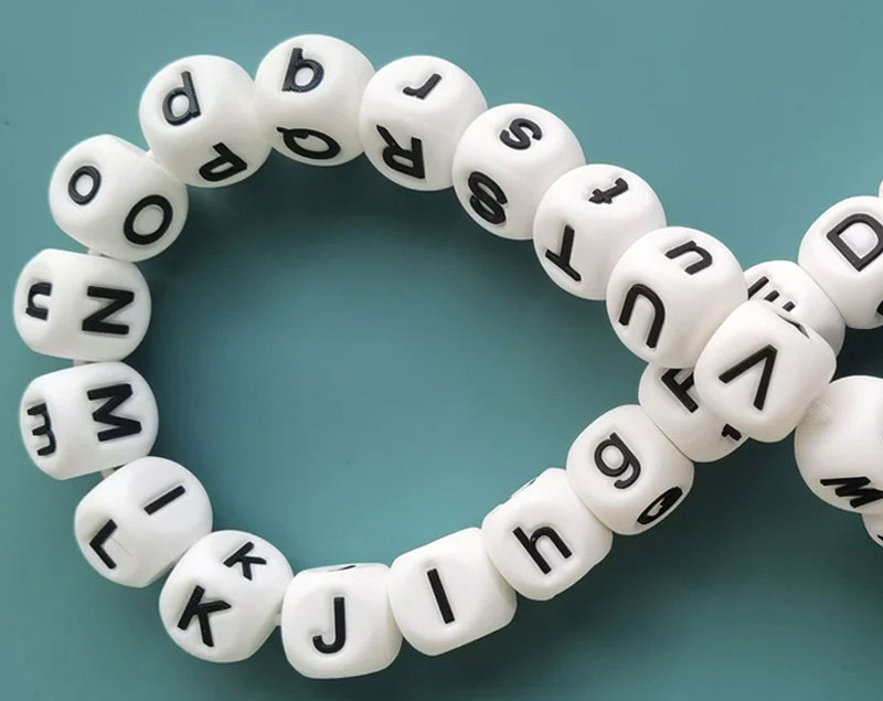 letter silicone beads